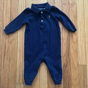 Ralph Lauren Boys' Organic Cotton Polo Coverall - Baby